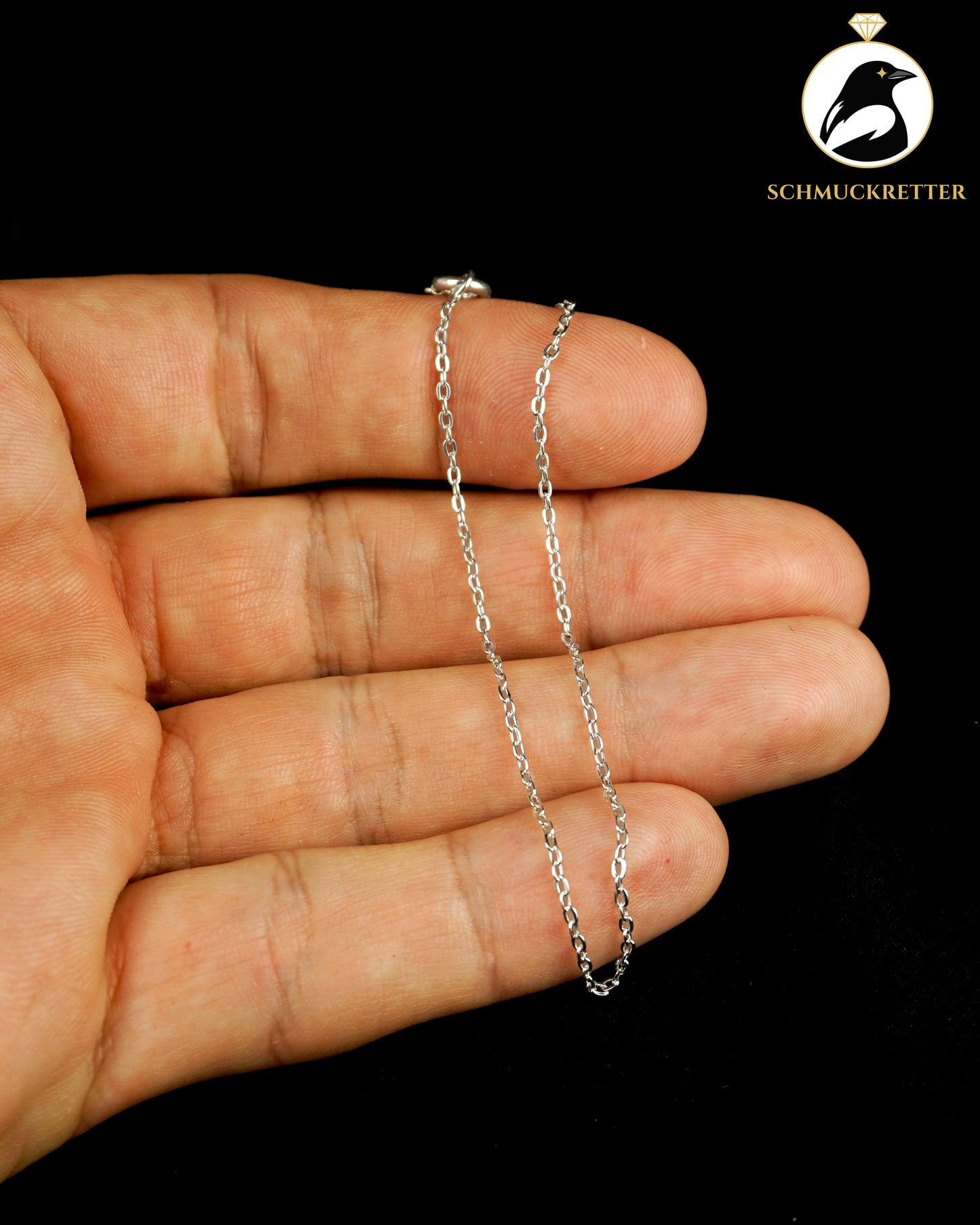 Rhodiniertes Ankerarmband aus 925 Silber, 19cm