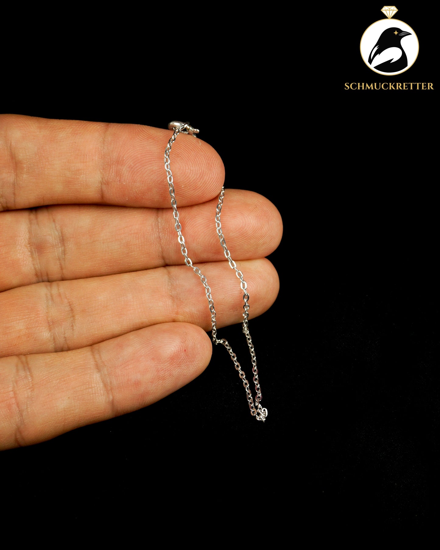 Rhodiniertes Ankerarmband aus 925 Silber, 19cm