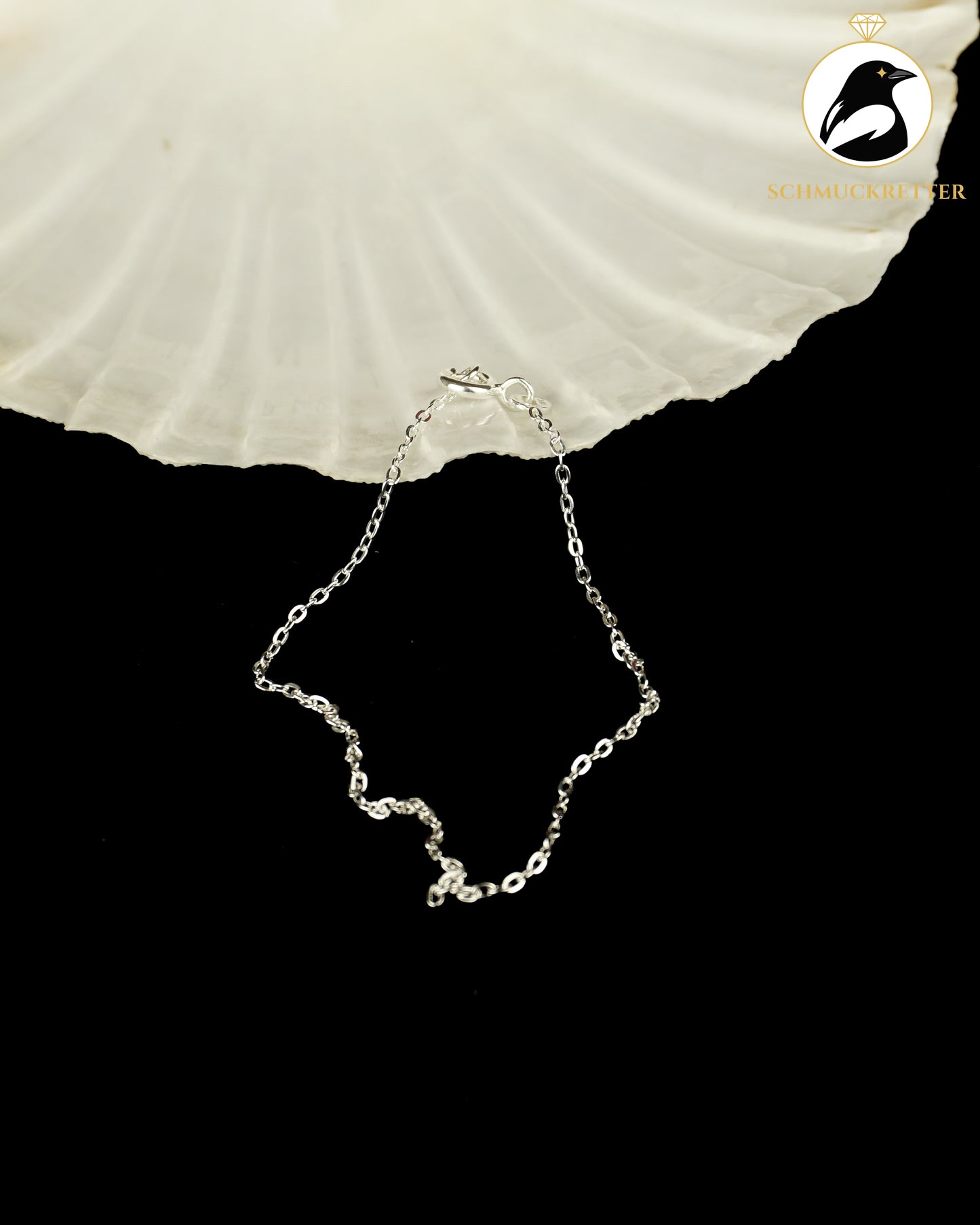 Rhodiniertes Ankerarmband aus 925 Silber, 19cm