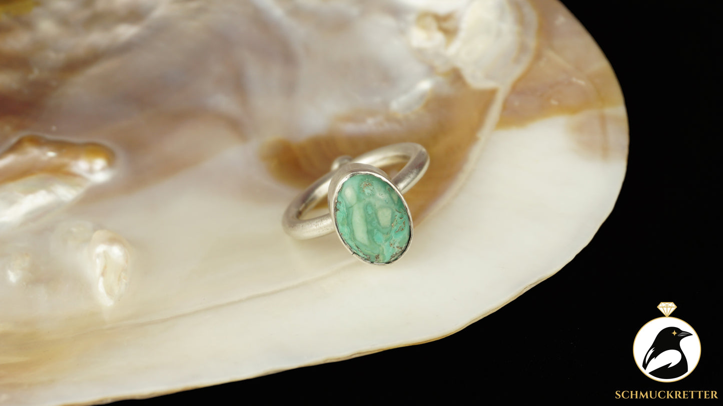 Ring aus 925 Silber mit Türkis - vermutlich Türkei, Gr. 58, SALE