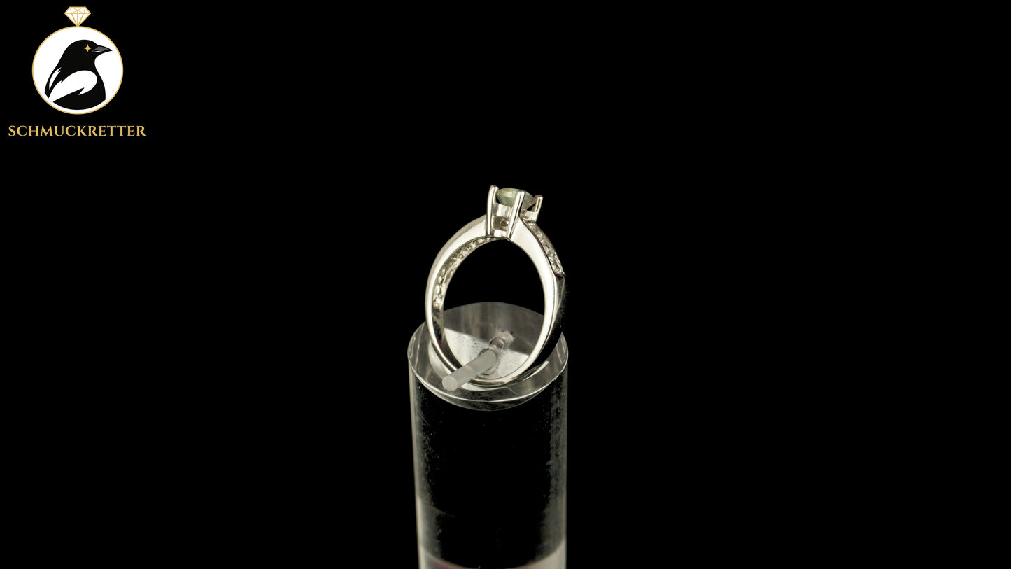 Ring aus 925 Silber mit weißem Topas und Labradorit - Juwelo, Gr. 54, SALE