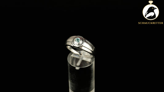 Ring aus 925 Silber mit blauem Zirkon - Juwelo, Gr. 63, SALE