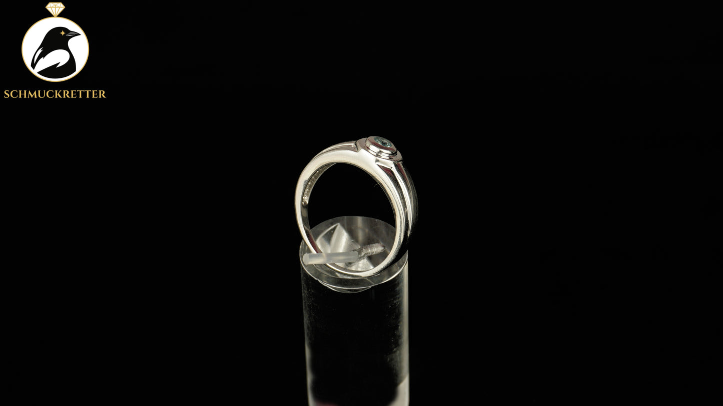 Ring aus 925 Silber mit blauem Zirkon - Juwelo, Gr. 63, SALE