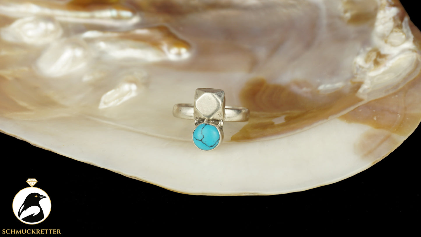 Ring aus 925 Silber mit Türkis-Howlith, Gr. 55, SALE