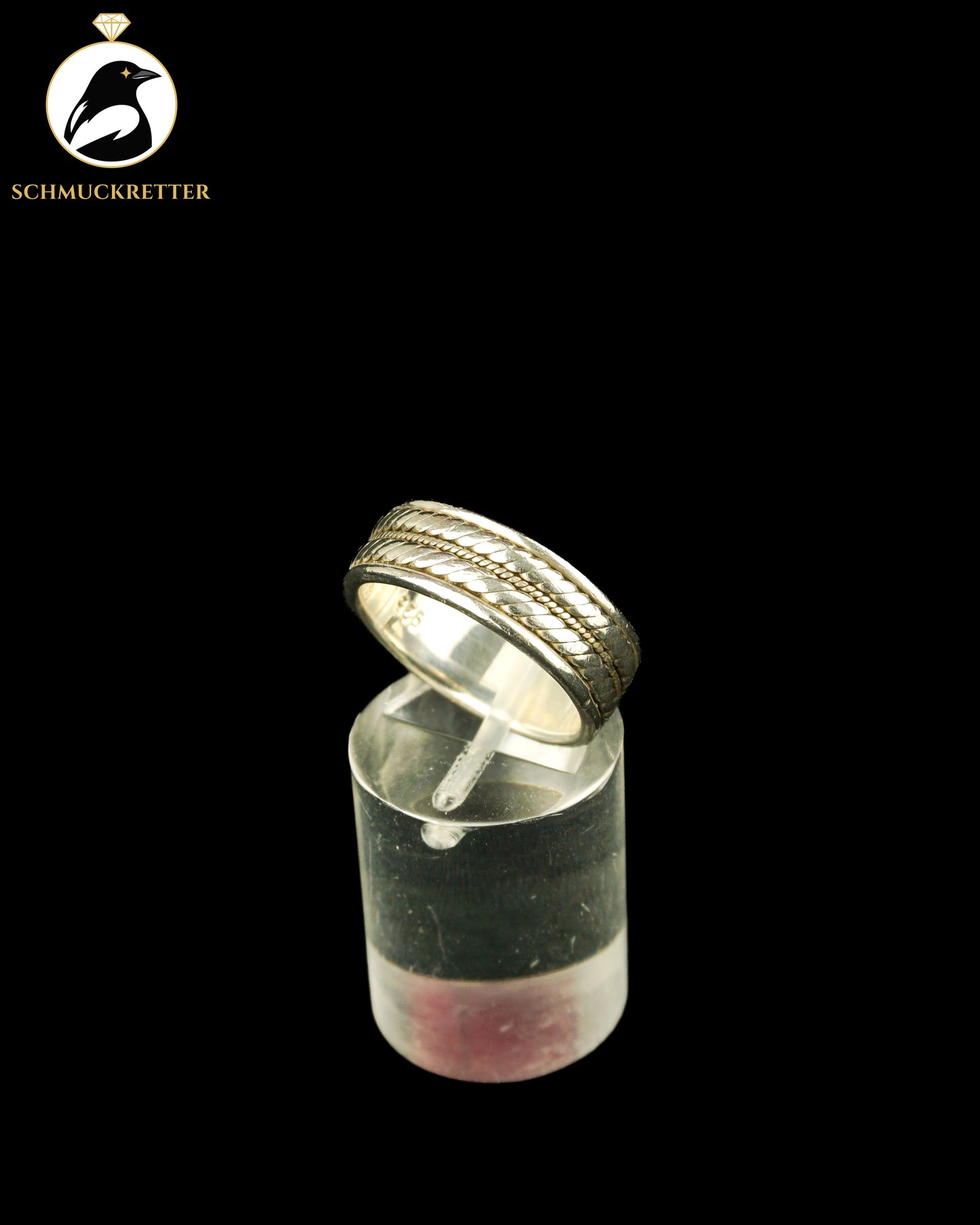 Ring aus 925 Silber mit Kordelmuster, Gr. 55