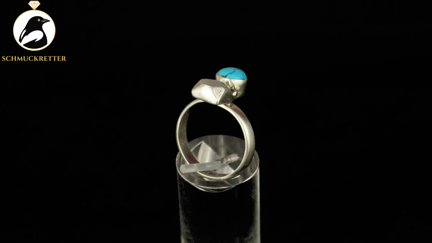 Ring aus 925 Silber mit Türkis-Howlith, Gr. 55, SALE