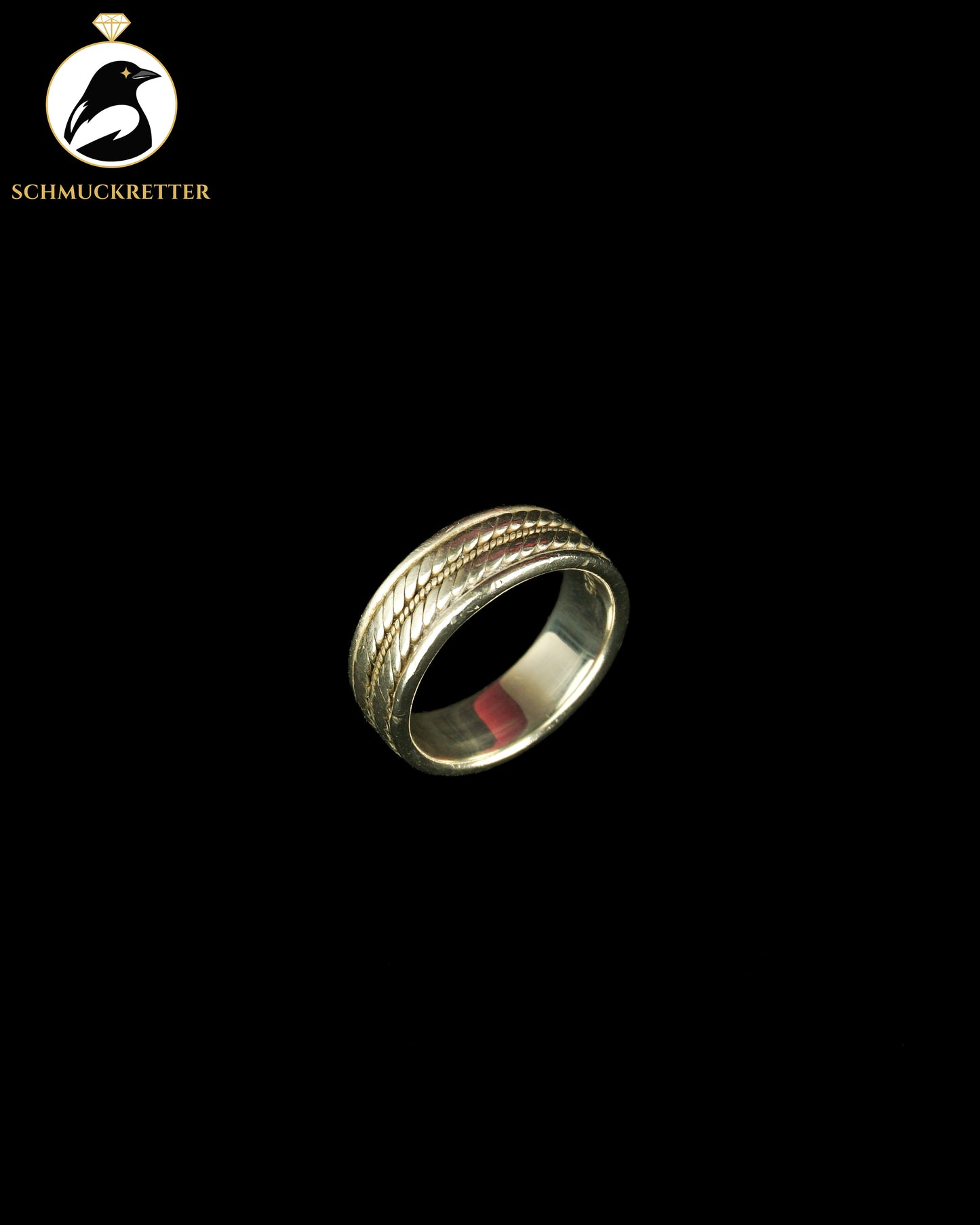 Ring aus 925 Silber mit Kordelmuster, Gr. 55