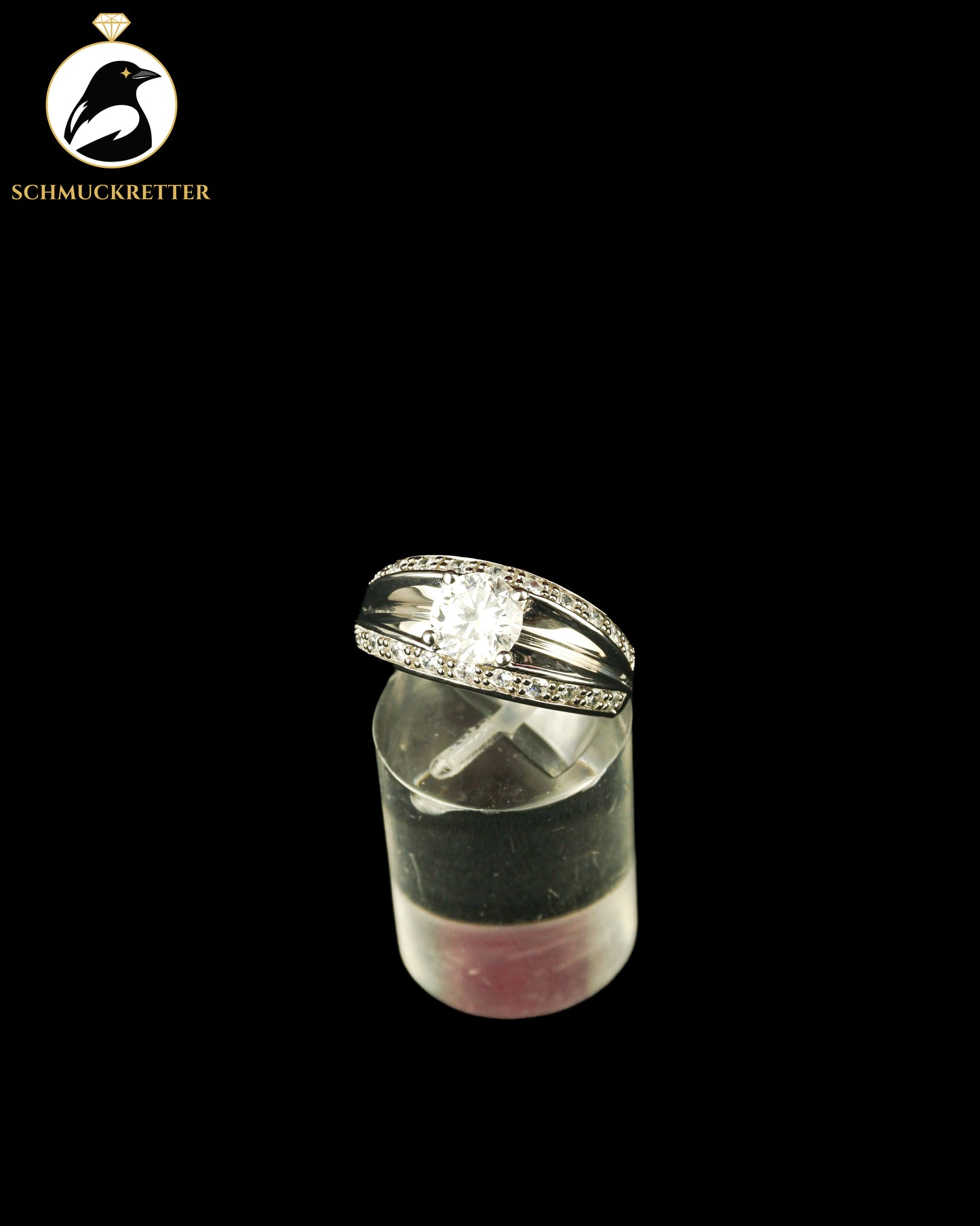 Diamonique Ring aus 925 Silber mit Zirkonia, Gr. 57