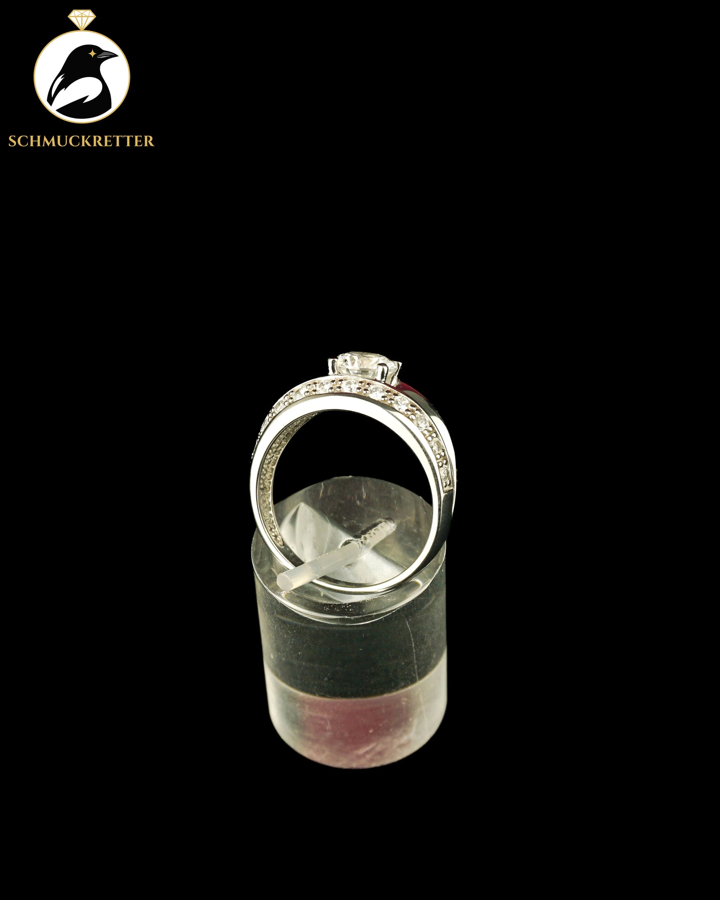 Diamonique Ring aus 925 Silber mit Zirkonia, Gr. 57