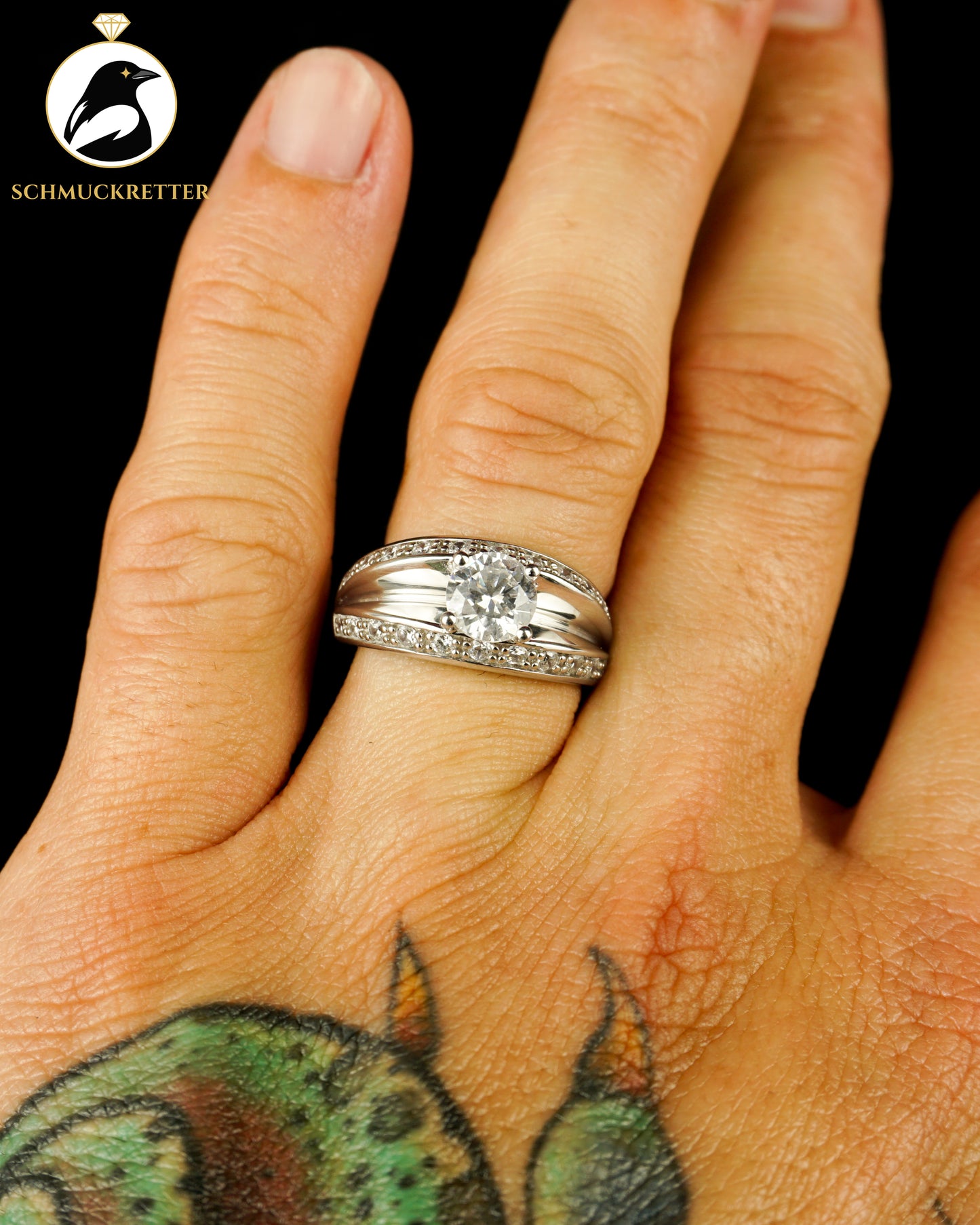 Diamonique Ring aus 925 Silber mit Zirkonia, Gr. 57