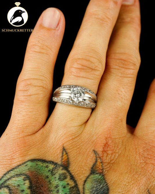 Diamonique Ring aus 925 Silber mit Zirkonia, Gr. 57, SALE