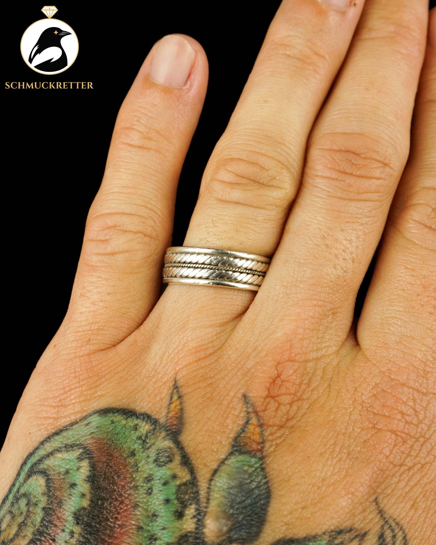 Ring aus 925 Silber mit Kordelmuster, Gr. 55