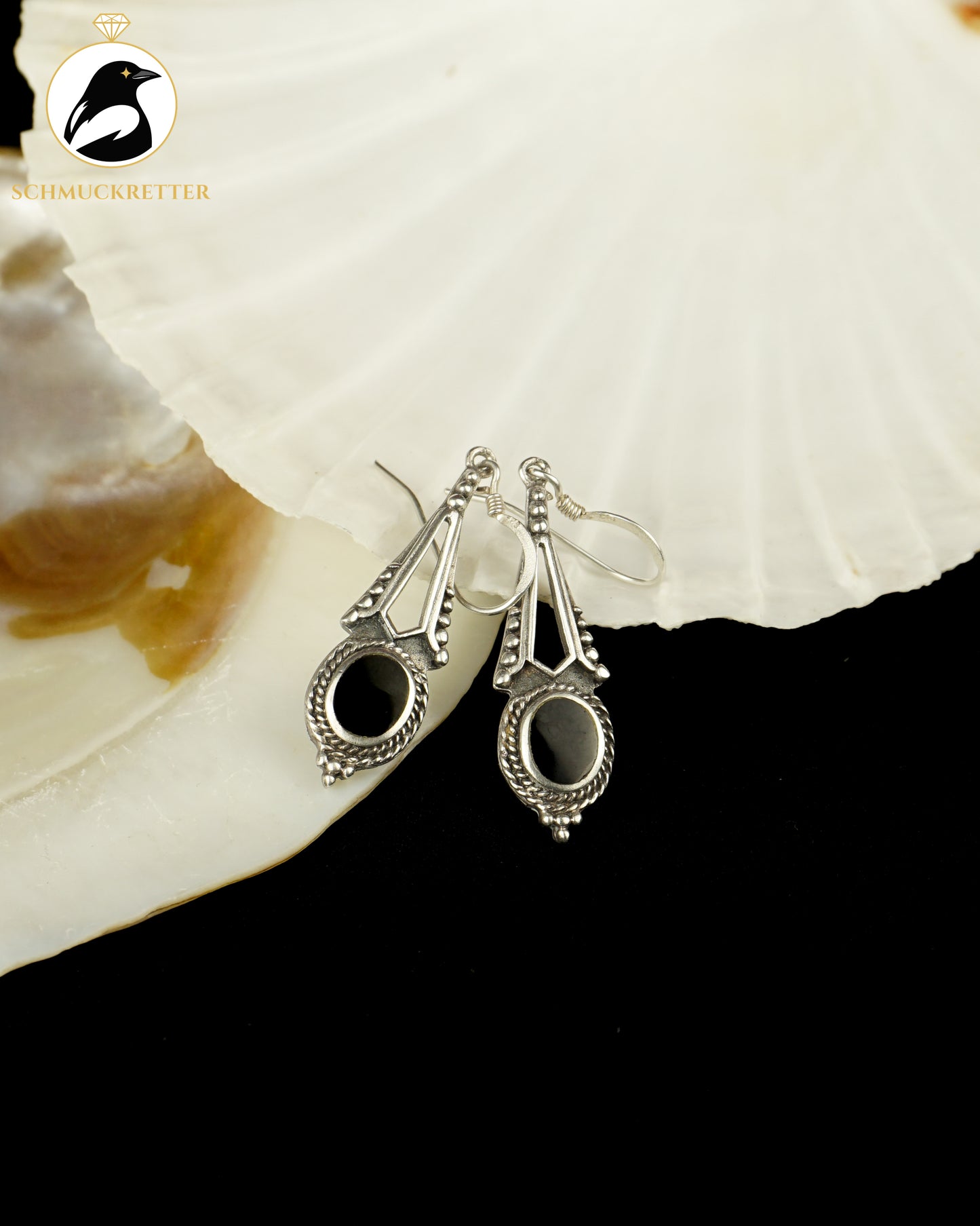 Onyx-Ohrhänger aus 925 Silber