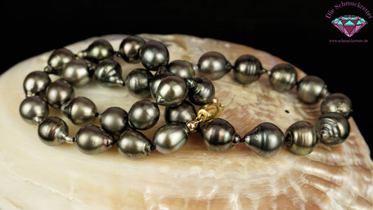 Barocke Tahitiperlenkette mit 750 Gold Verschluss