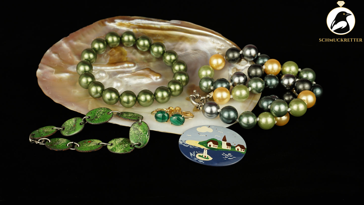 Schmuckretter Auswahl – Grün, Emaille & Perlen