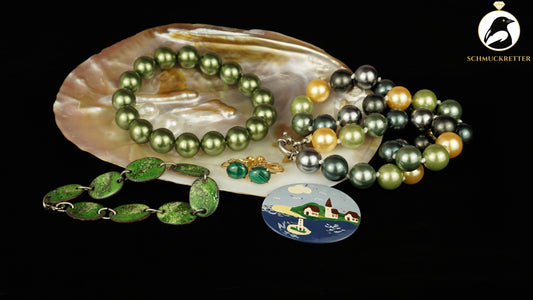 Schmuckretter Auswahl – Grün, Emaille & Perlen