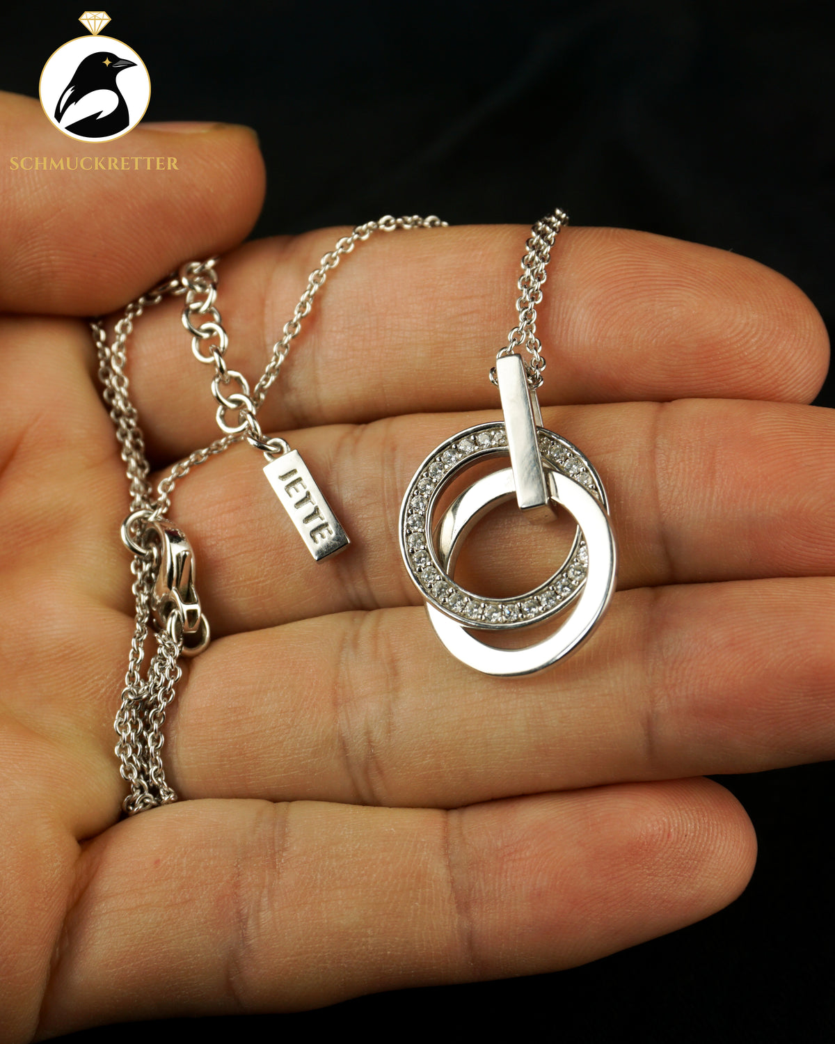 JETTE Set: Kette und Ohrringe aus 925 Silber mit Zirkonia