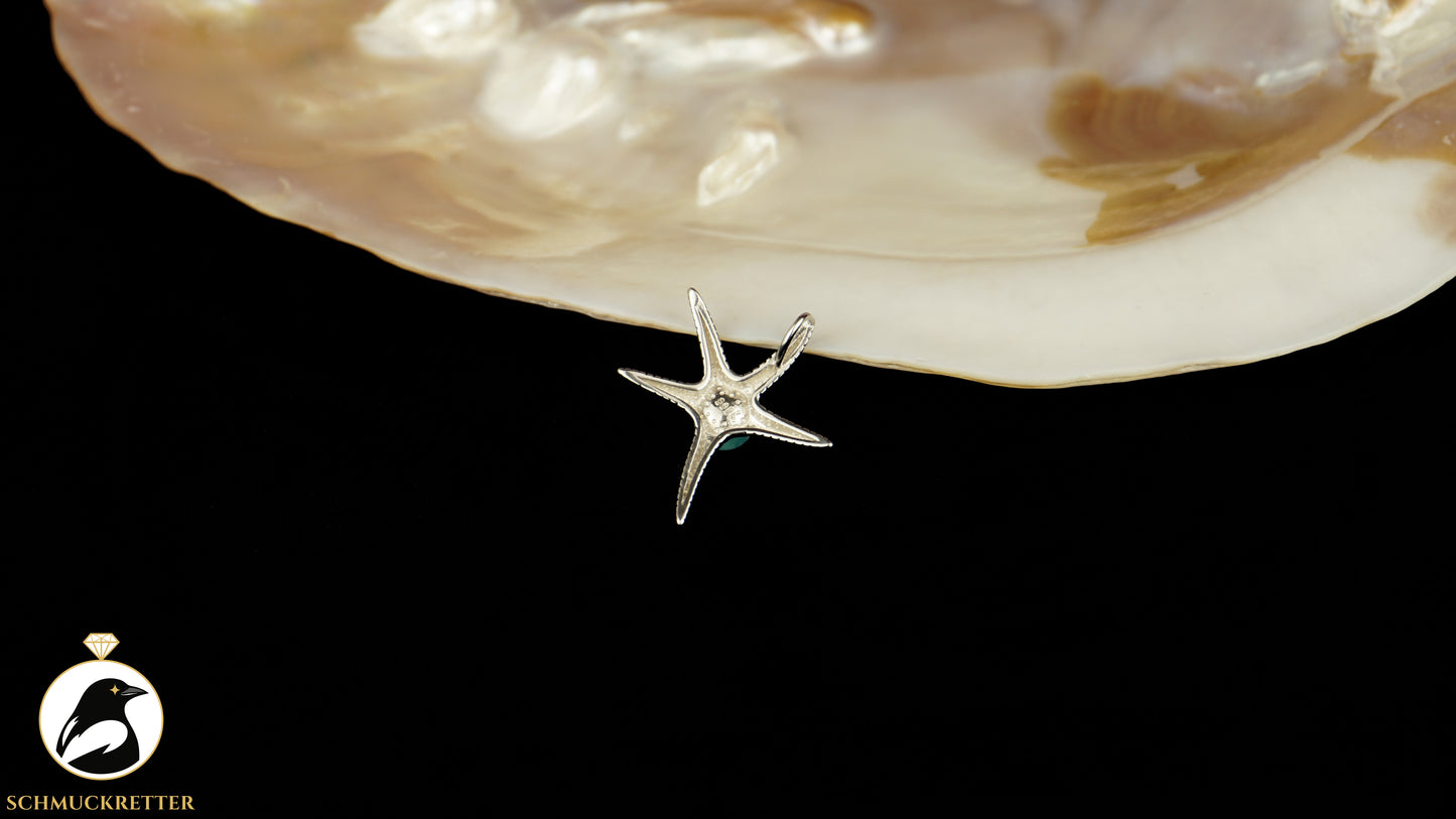 Seestern Anhänger mit Amazonit aus 925 Silber
