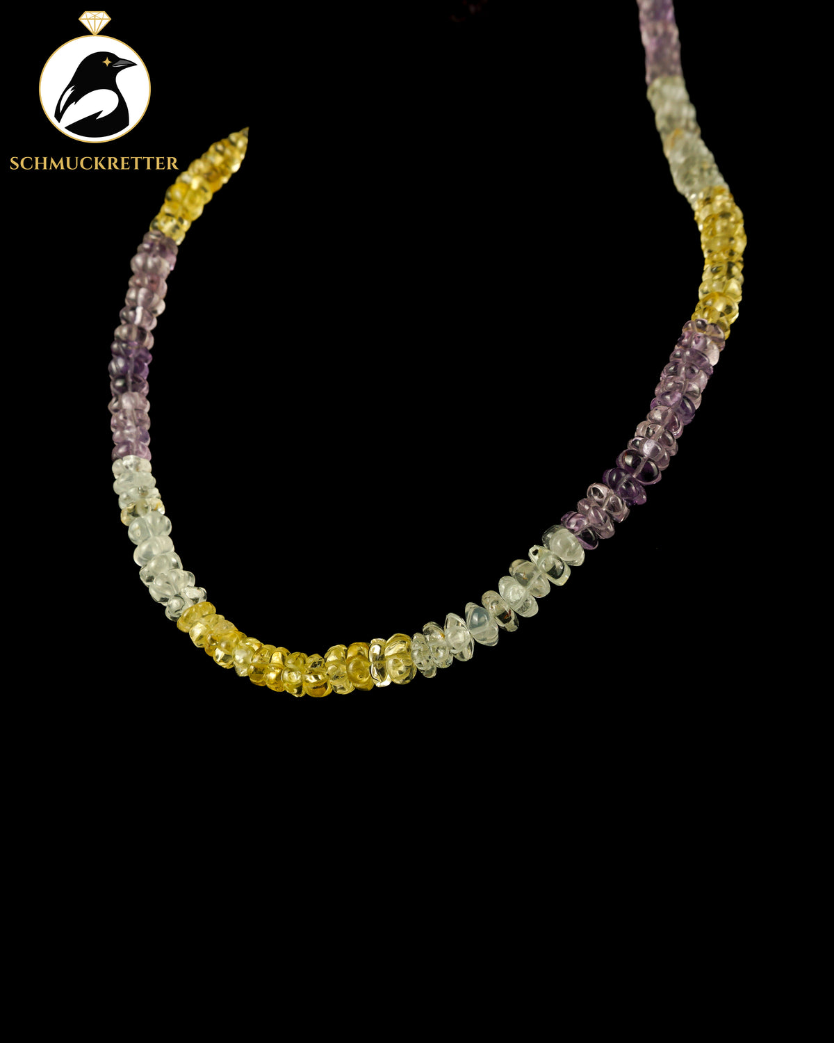 Multi-Edelstein Halskette mit 925 Silber Verschluss