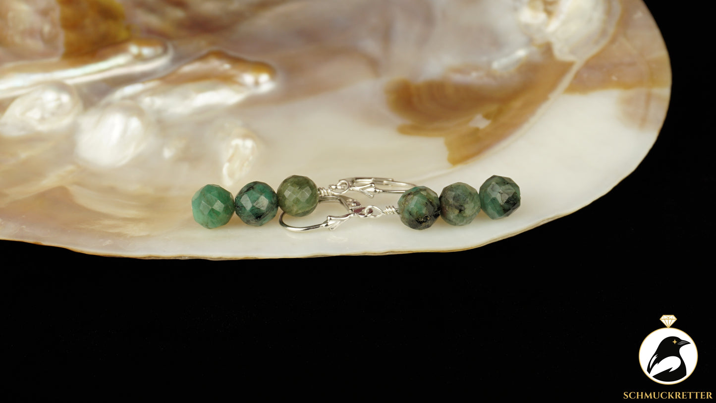 Smaragd Ohrringe aus 925 Silber