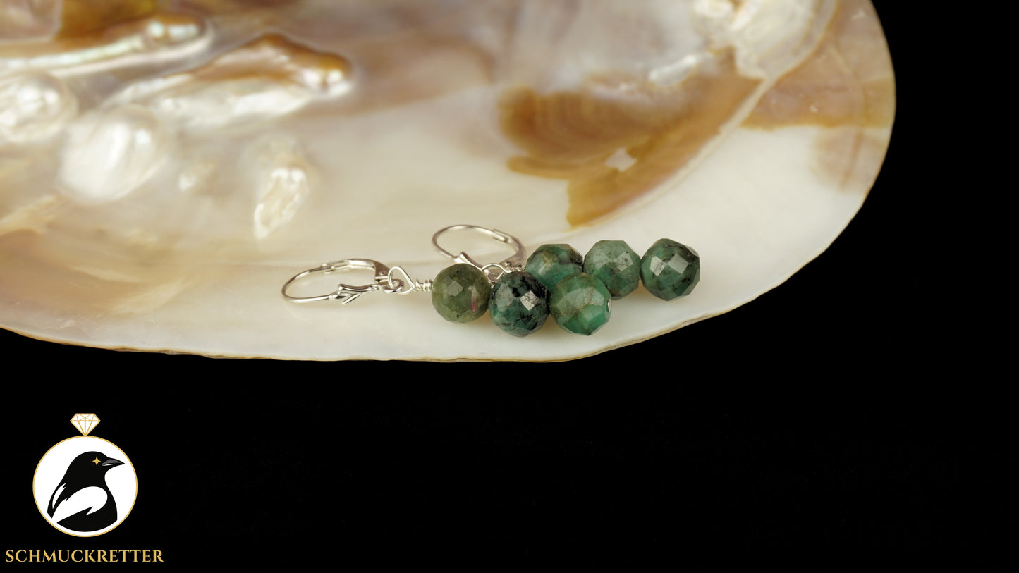 Smaragd Ohrringe aus 925 Silber