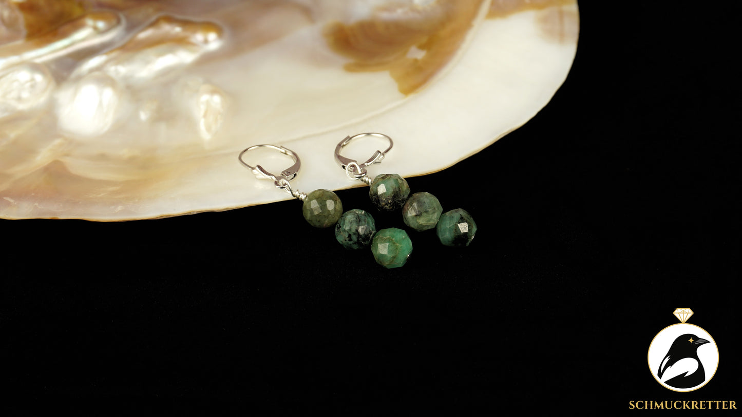 Smaragd Ohrringe aus 925 Silber
