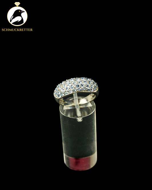 925 Silber Ring mit blauen Strasssteinen, Gr. 60, SALE