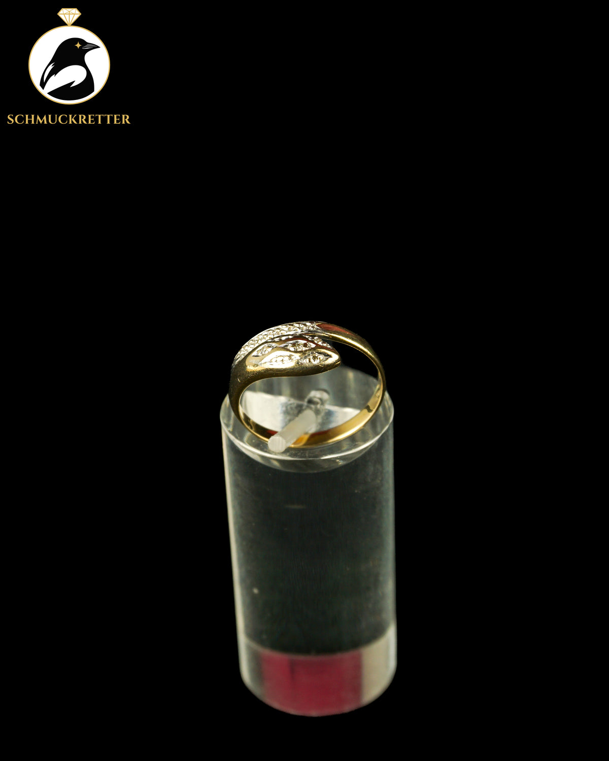 Schlangenring aus 585 Gold mit Diamanten, Gr. 50