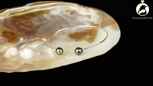 Eleganter Tahitiperlen Armreif aus 925 Silber