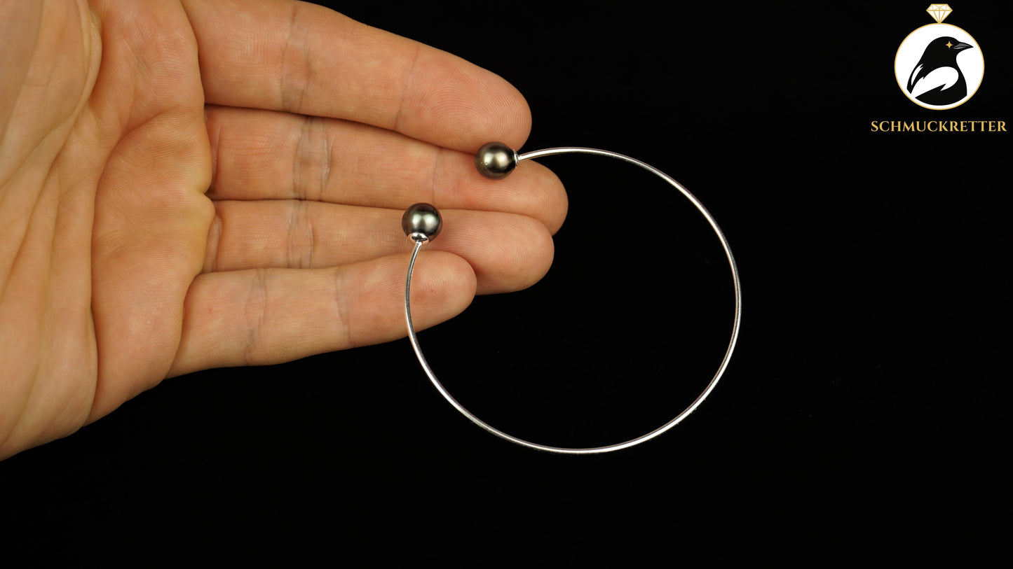 Eleganter Tahitiperlen Armreif aus 925 Silber