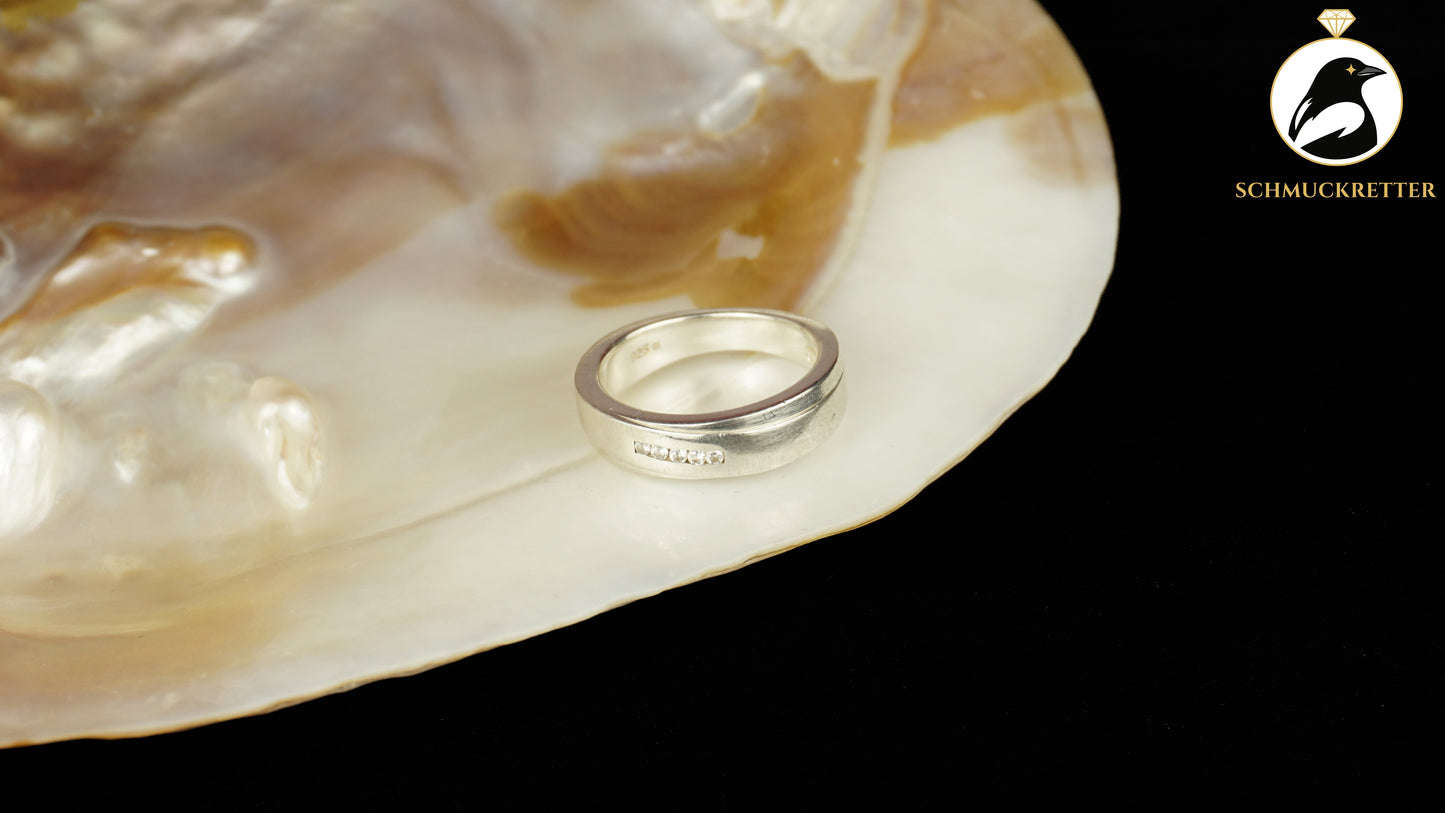 FOSSIL Ring aus 925 Silber mit Zirkonia, Gr. 56, SALE