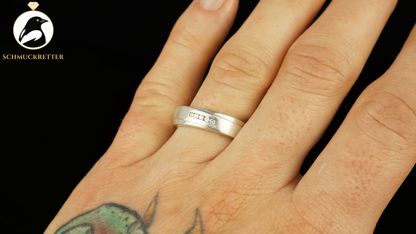 FOSSIL Ring aus 925 Silber mit Zirkonia, Gr. 56, SALE