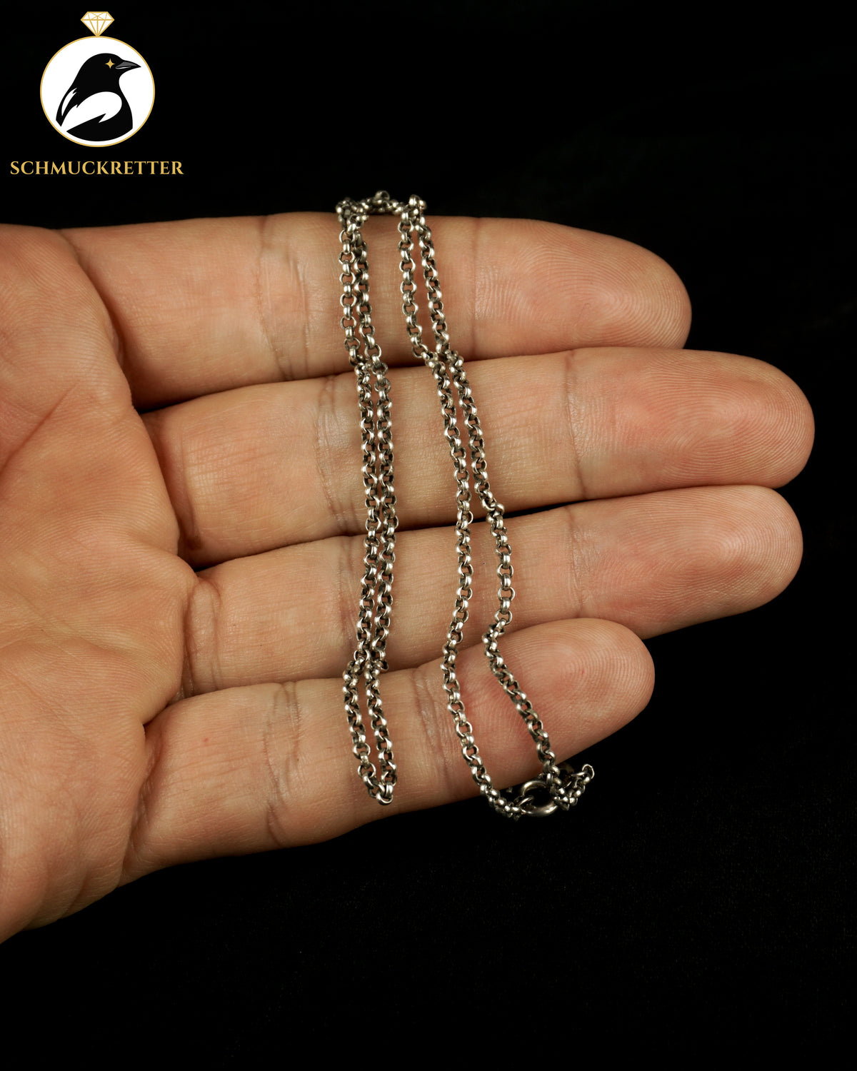 835 Silber Erbsenankerkette, 40,5cm