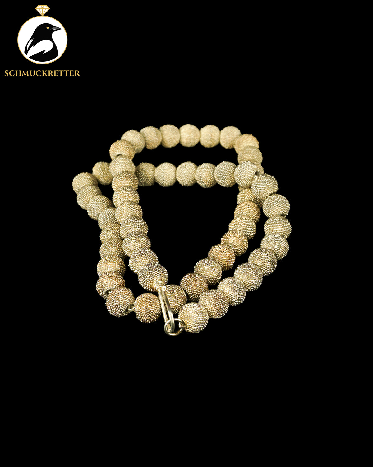 Massives 925 Silber-Collier mit granulierten Silberperlen | ca. 70 g