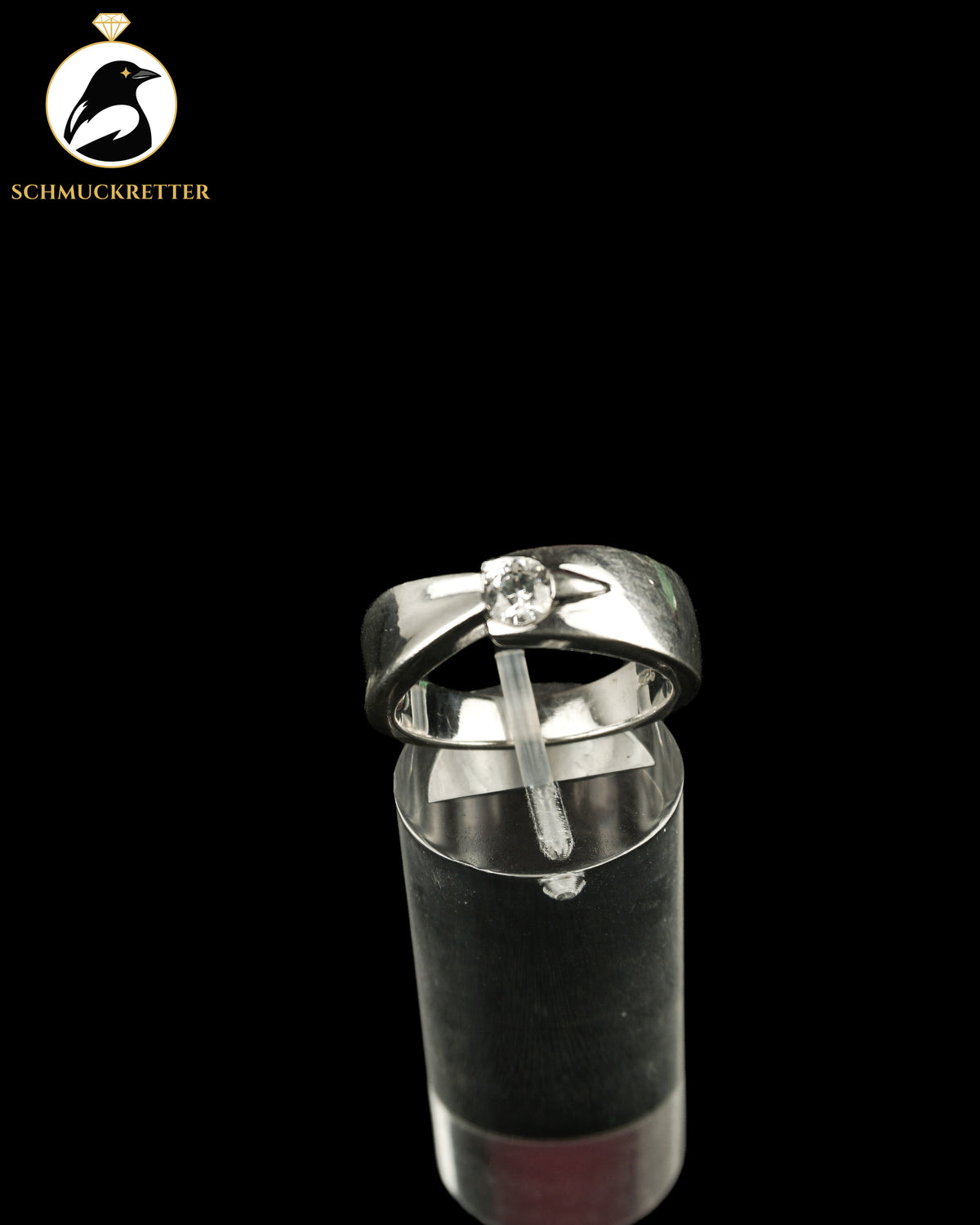 Massiver 925 Silber Ring mit Zirkonia, Gr. 57