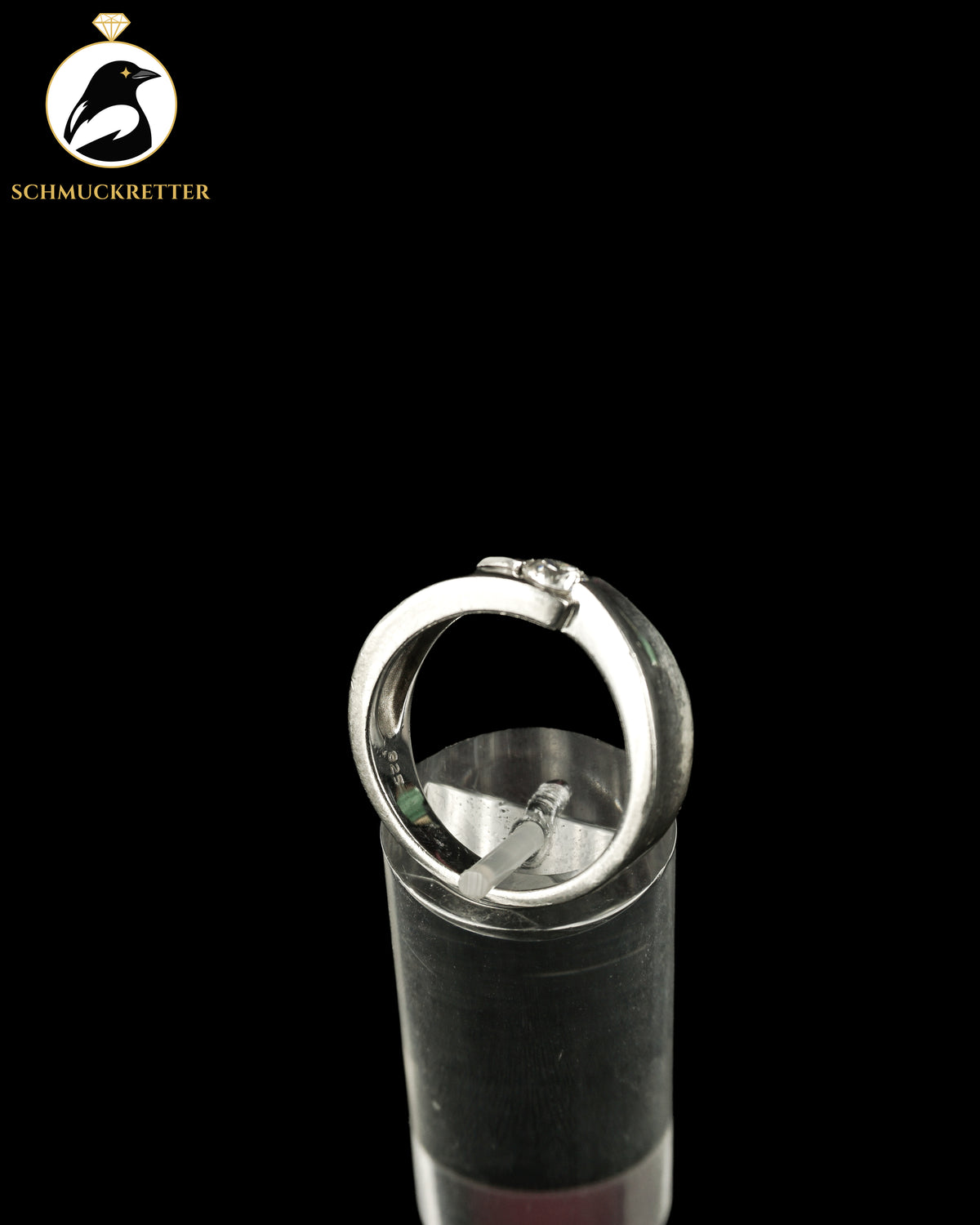 Massiver 925 Silber Ring mit Zirkonia, Gr. 57