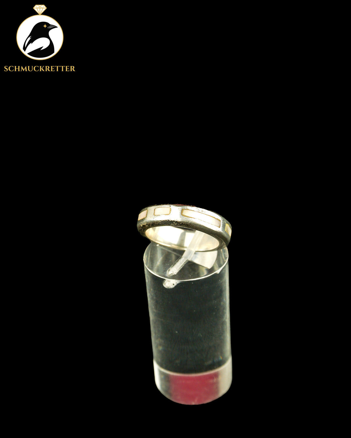 925 Silber Ring mit Perlmutt, Gr. 51