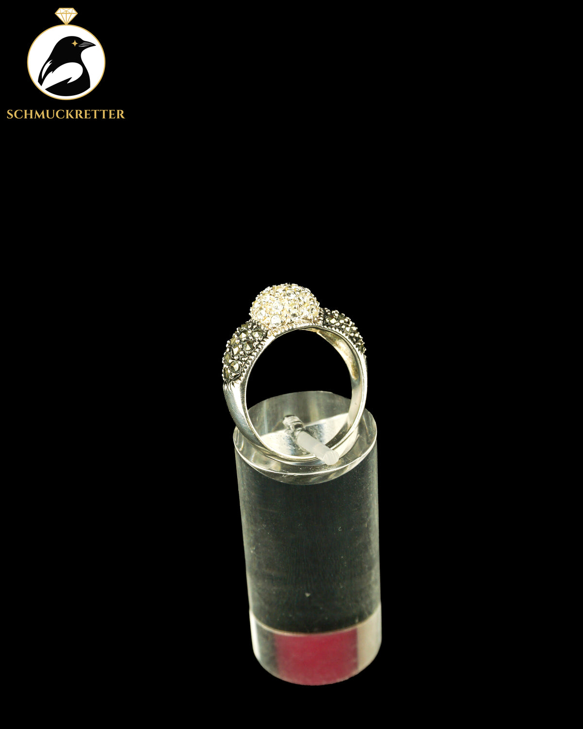 925 Silber Ring mit Markasiten & Strasssteine, Gr. 54