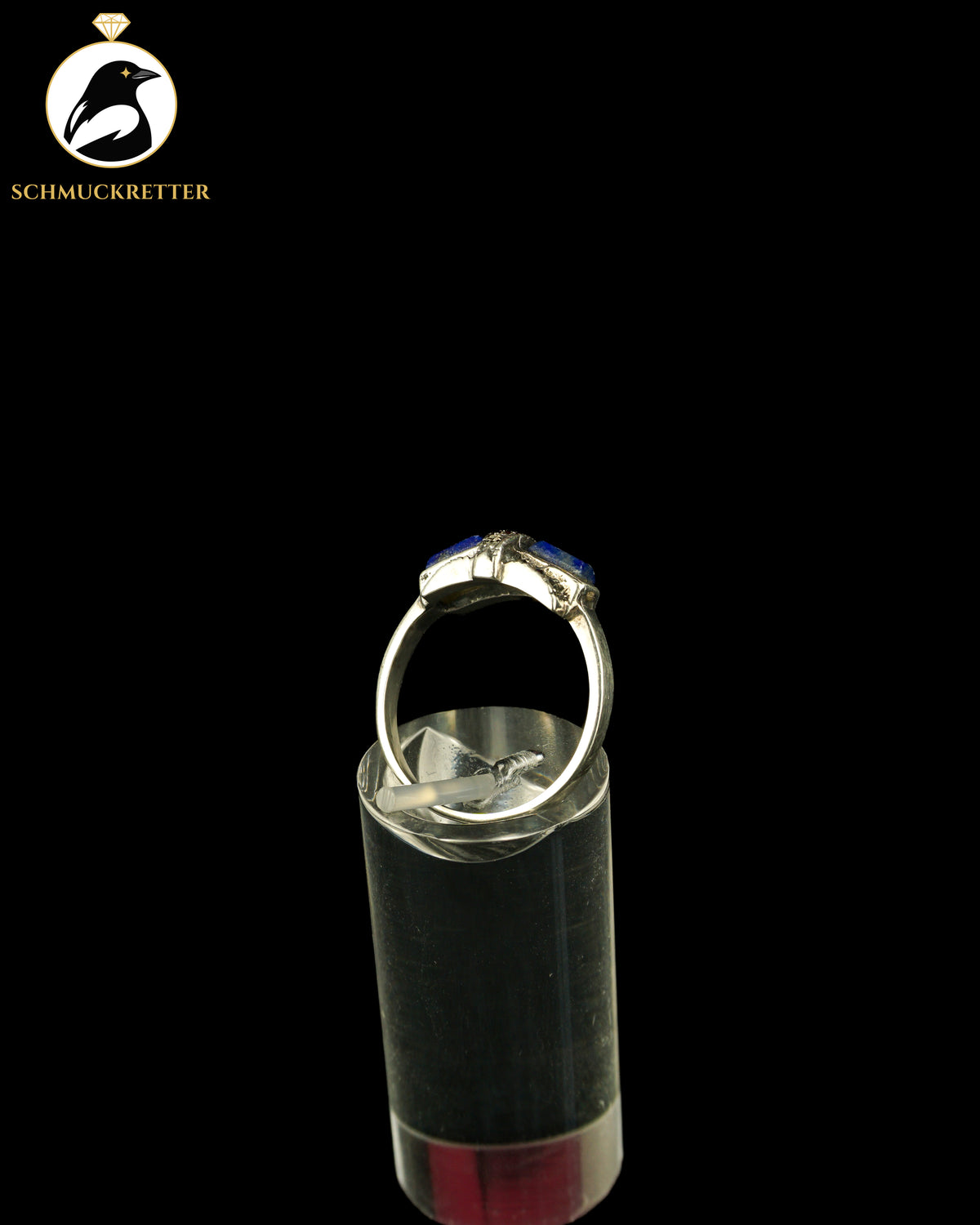 925 Silber Ring mit Lapislazuli & Markasiten, Gr. 55