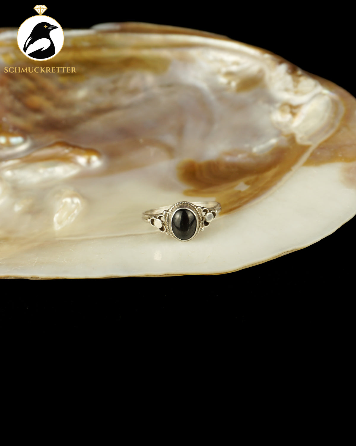 925 Silber Ring mit Sterndiopsid, Gr. 56