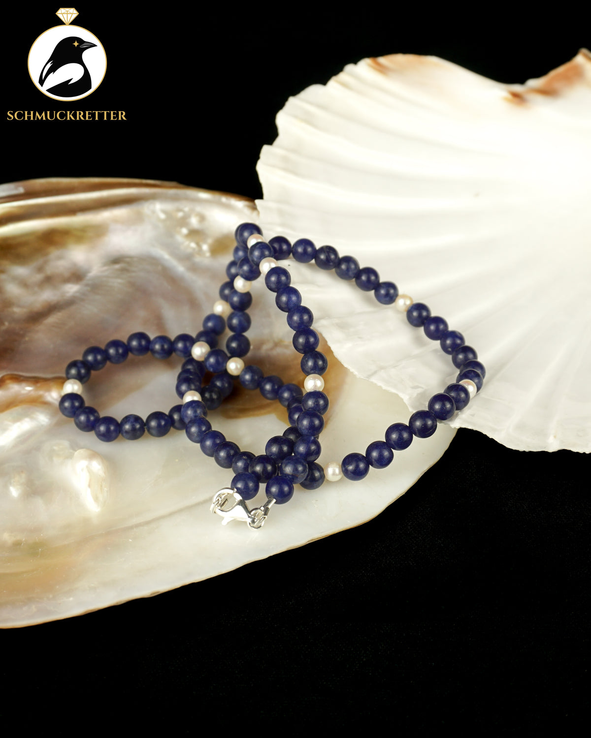 Set: Halskette, Armband & Ohrringe | Lapislazuli & Süßwasserperlen | 925 Silber