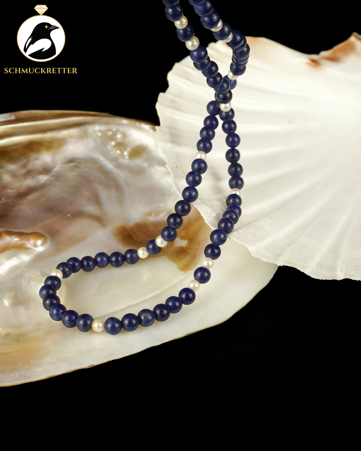 Set: Halskette, Armband & Ohrringe | Lapislazuli & Süßwasserperlen | 925 Silber