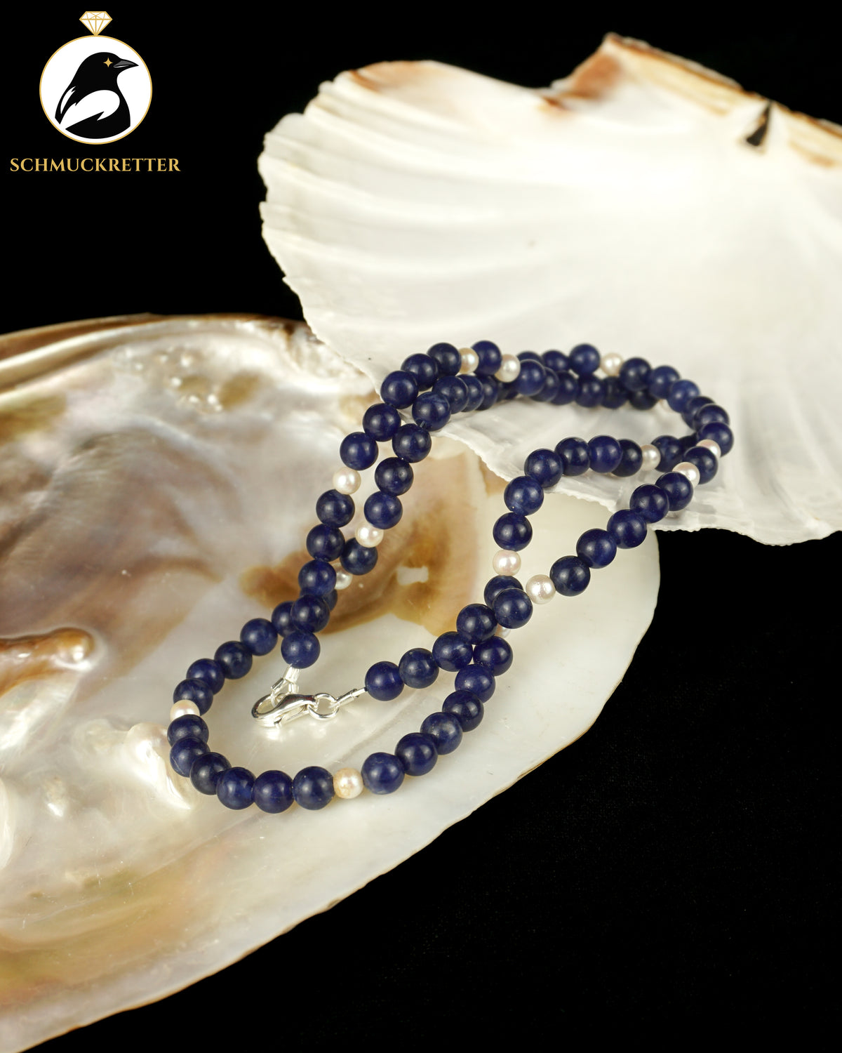 Set: Halskette, Armband & Ohrringe | Lapislazuli & Süßwasserperlen | 925 Silber