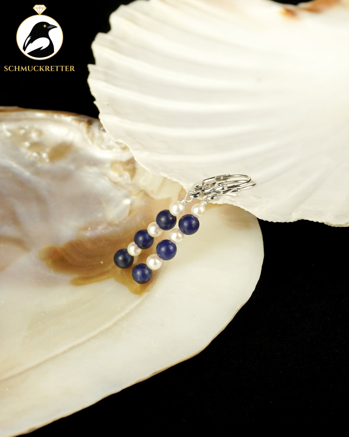Set: Halskette, Armband & Ohrringe | Lapislazuli & Süßwasserperlen | 925 Silber