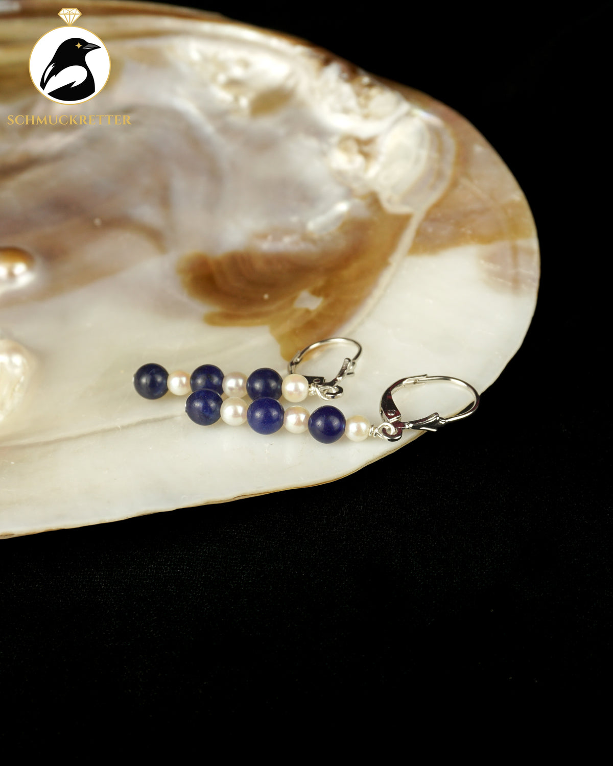 Set: Halskette, Armband & Ohrringe | Lapislazuli & Süßwasserperlen | 925 Silber