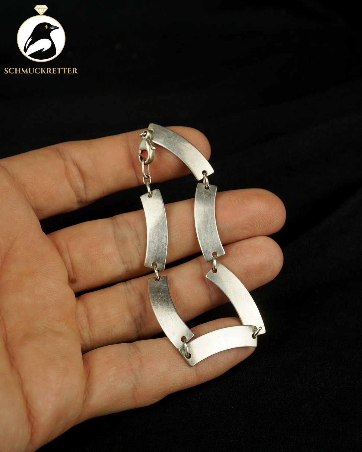 Wellenarmband aus 925 Silber, 18cm