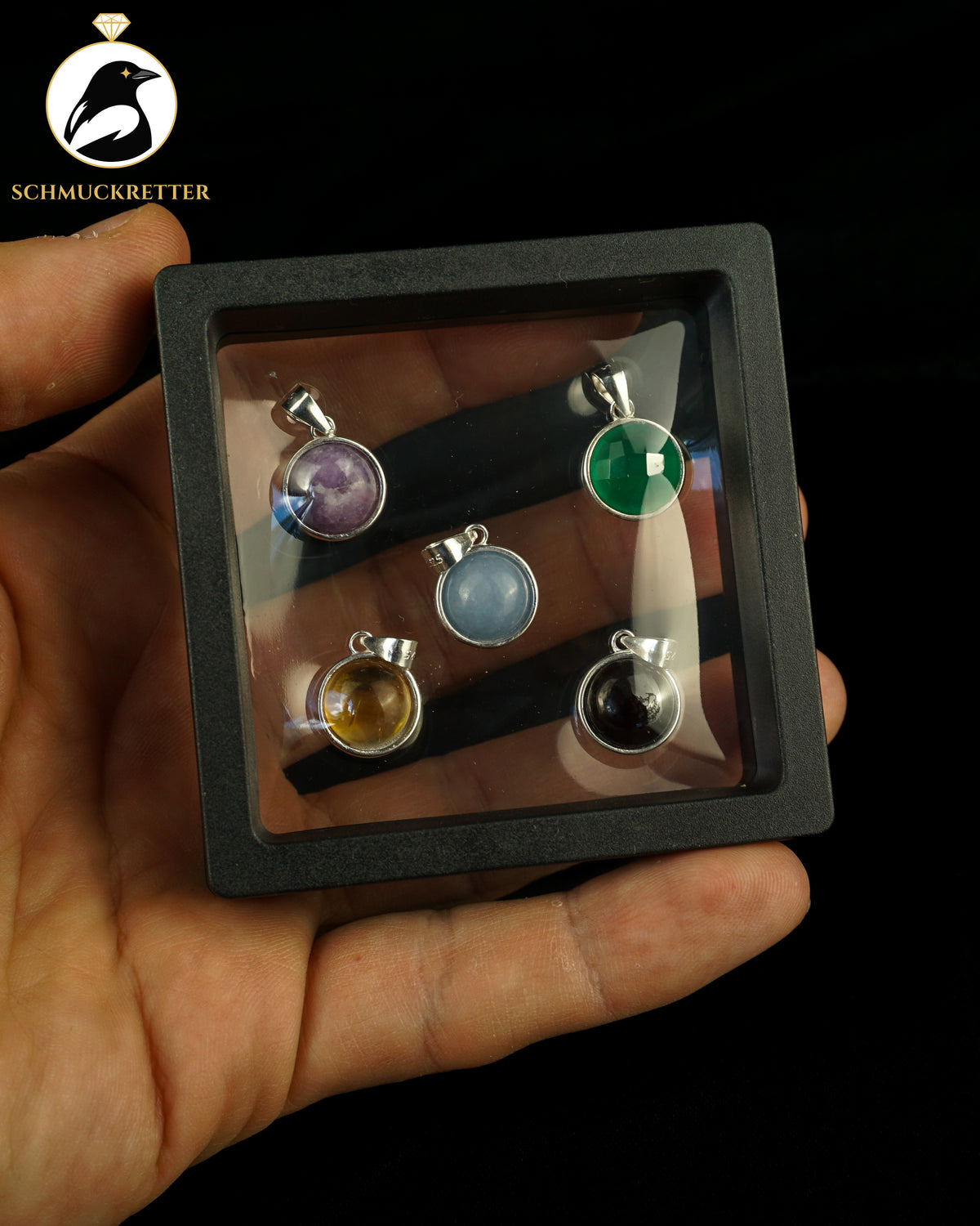 Edelsteinzauber │5x 925 Silber Anhänger │925 Silber Kette