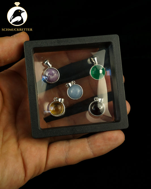Edelsteinzauber │5x 925 Silber Anhänger │925 Silber Kette