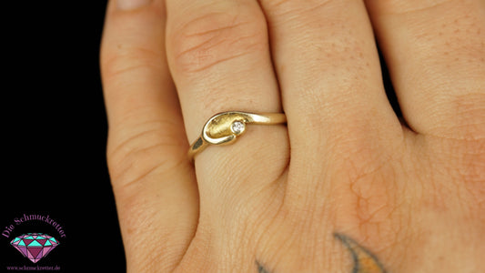 585 Gold Ring mit 0,025ct Diamant, Gr. 54