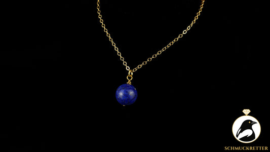 Vergoldete Kette mit Lapislazuli-Anhänger